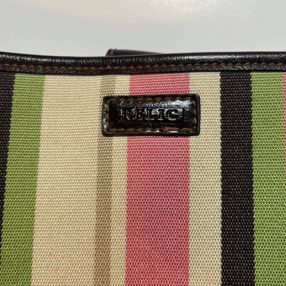 Adorable Vintage Relic Pastel and Brown Leather Purse - Picture 2 of 4